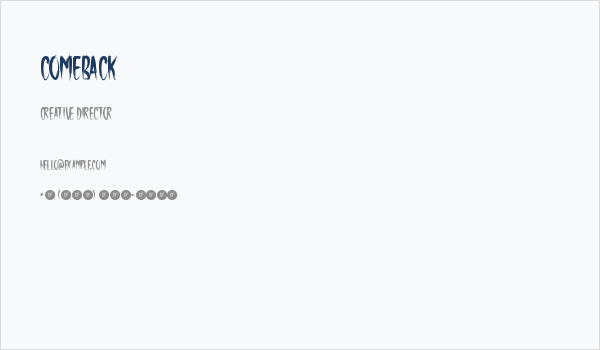 Comeback Business Card