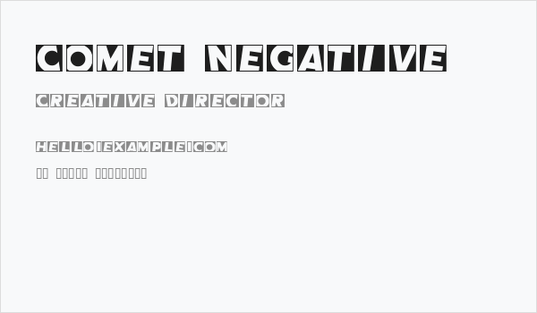 Comet Negative Business Card