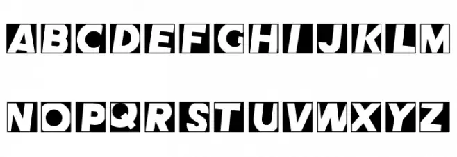 Comet Negative Schriftart Kleinbuchstaben