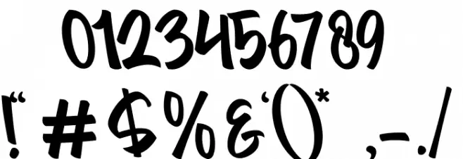 Comfortune Tilted Font OTHER CHARS