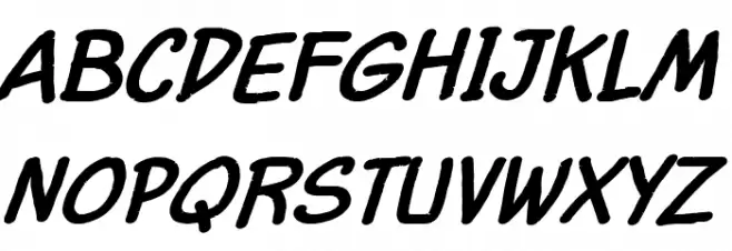 Comic Balloon New Bold Italic फ़ॉन्ट अपरकेस