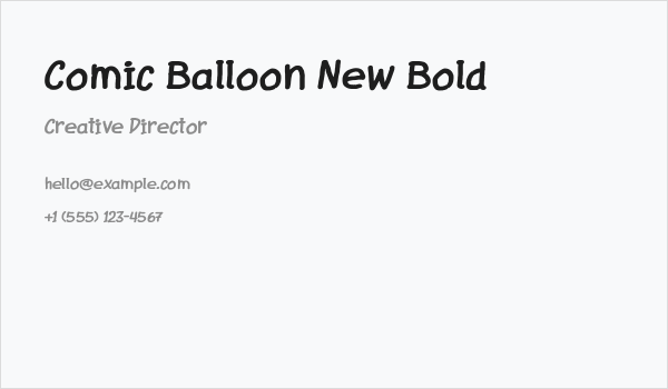 Comic Balloon New Bold Business Card
