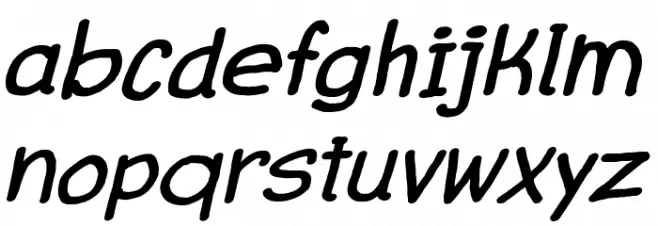 Comic Balloon New Italic Schriftart Kleinbuchstaben