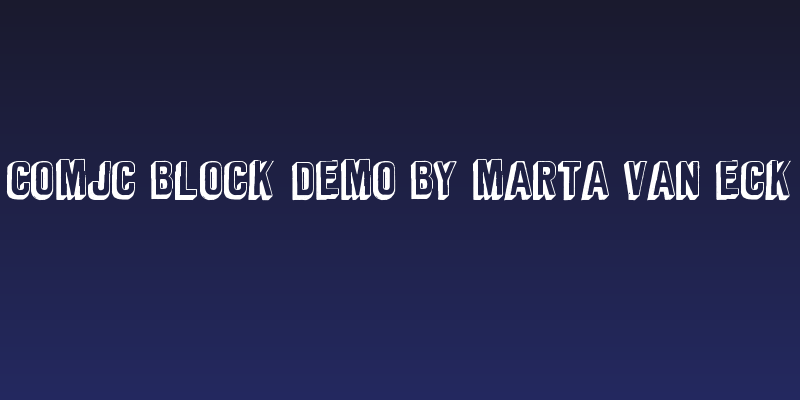 Comic Block DEMO by Marta van Eck Social Header
