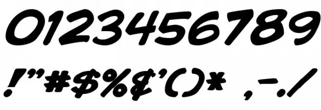 Comic Book Bold Italic Font OTHER CHARS