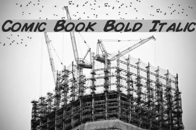 Comic Book Bold Italic Font examples
