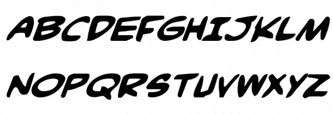 Comic Book Commando Bold Italic Fuentes MAYÚSCULAS