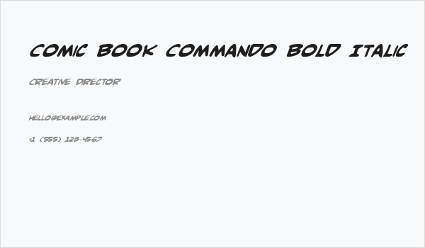 Comic Book Commando Bold Italic Business Card