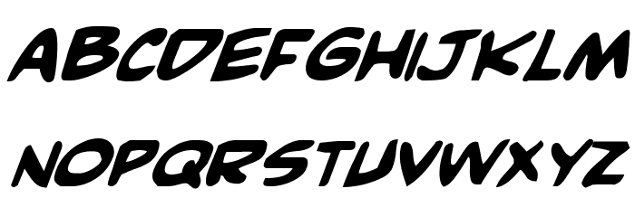Comic Book Commando Bold Italic Font LOWERCASE