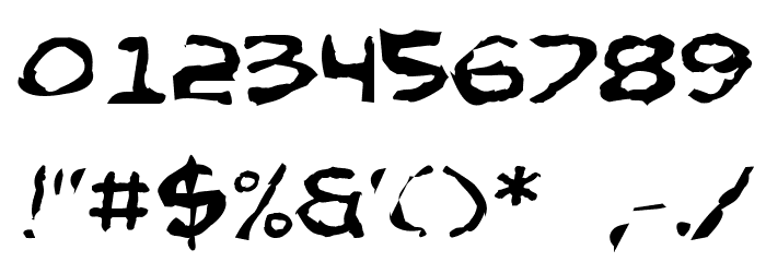 Comic Book Commando Distorted Font OTHER CHARS