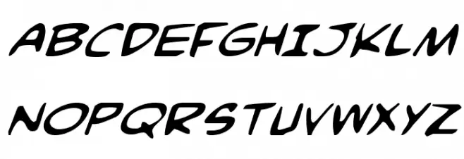 Comic Book Commando Italic خط أحرف كبيرة