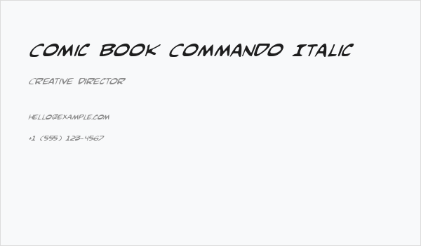 Comic Book Commando Italic Business Card