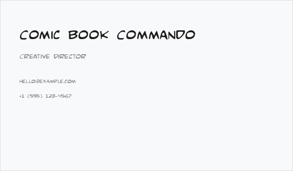 Comic Book Commando Business Card