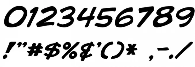 Comic Book Italic Font OTHER CHARS