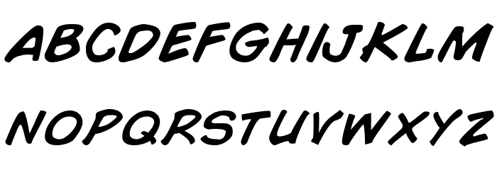 Comic Book Italic Font LOWERCASE