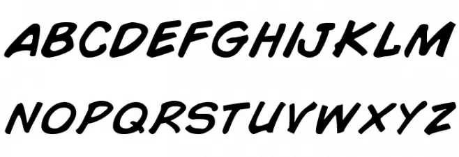 Comic Book Italic फ़ॉन्ट लोअरकेस