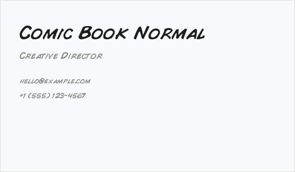 Comic Book Normal Business Card