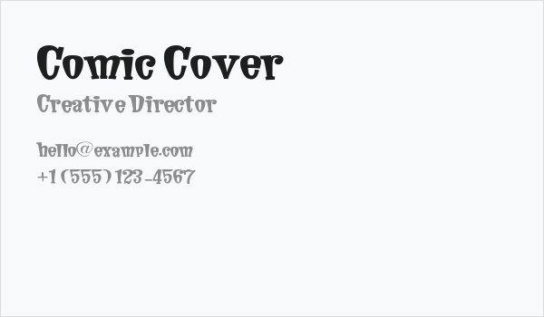Comic Cover Business Card