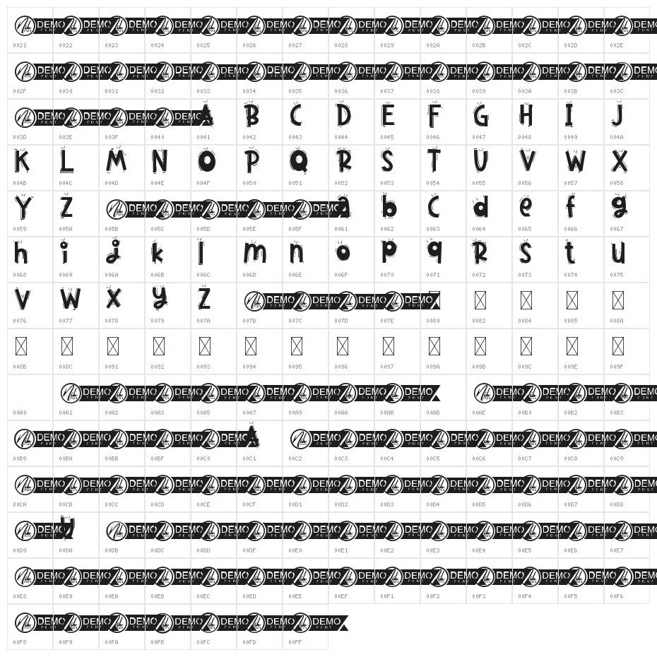 Comic Crayon Demo Character Map