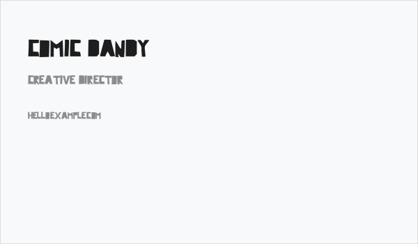 Comic Dandy Business Card