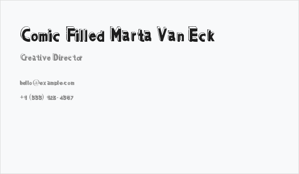 Comic Filled Marta Van Eck Business Card