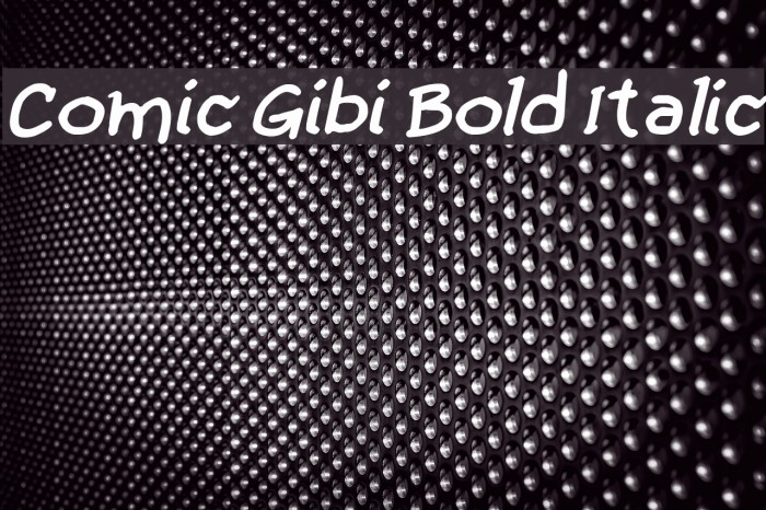 Comic Gibi Bold Italic Font examples