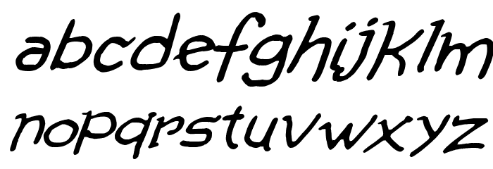 Comic Gibi Italic Font LOWERCASE
