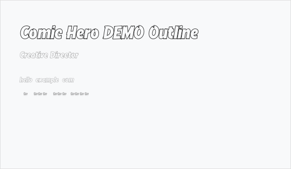 Comic Hero DEMO Outline Business Card