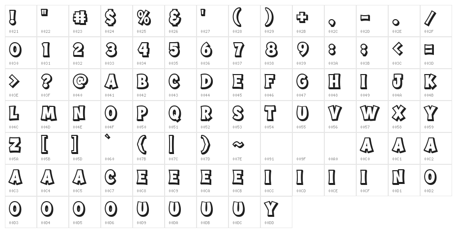 Comic Jungle Extrude Character Map