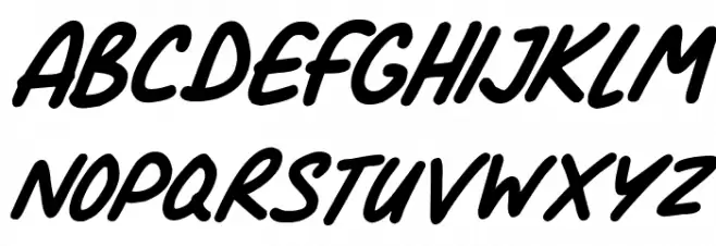 Comic Marker Deluxe Italic फ़ॉन्ट अपरकेस