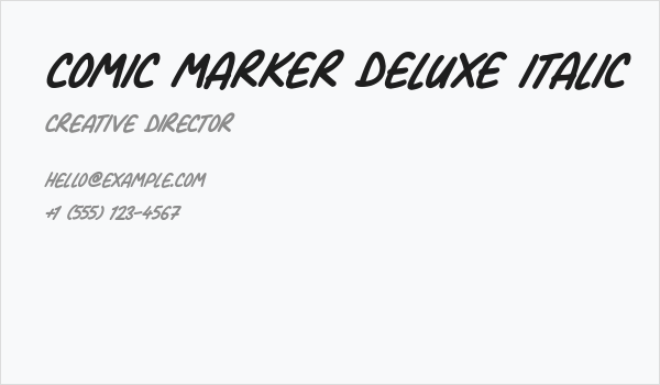 Comic Marker Deluxe Italic Business Card