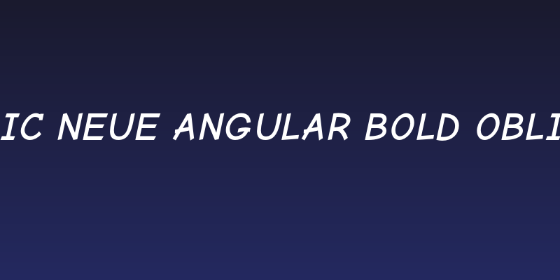 Comic Neue Angular Bold Oblique Social Header