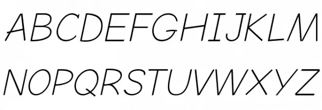 Comic Neue Angular Light Oblique 字体 大写