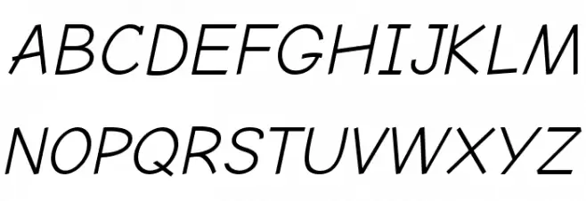 Comic Neue Angular Oblique Шрифта ВЕРХНИЙ