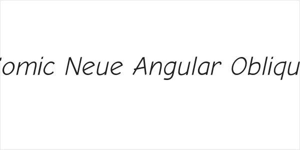Comic Neue Angular Oblique Logo