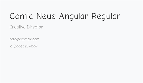 Comic Neue Angular Regular Business Card