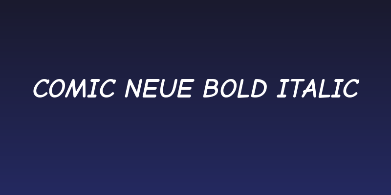 Comic Neue Bold Italic Social Header