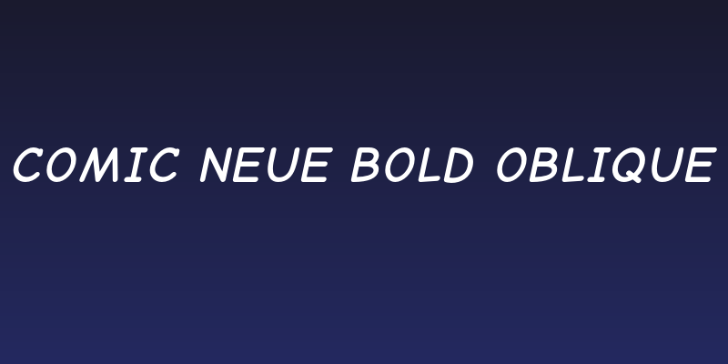 Comic Neue Bold Oblique Social Header