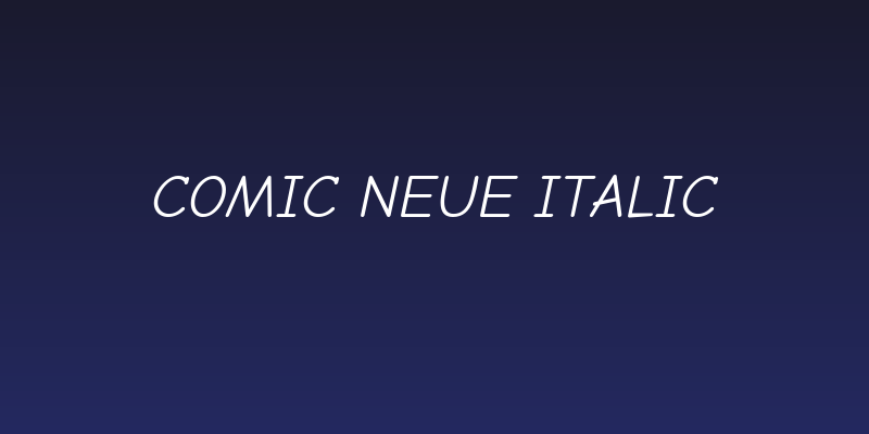 Comic Neue Italic Social Header