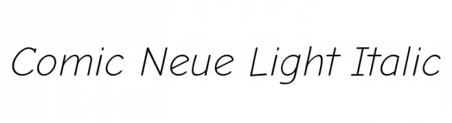 Comic Neue Light Italic  Free Fonts Download