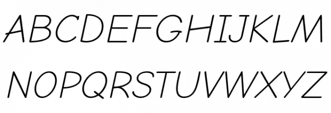 Comic Neue Light Italic फ़ॉन्ट अपरकेस