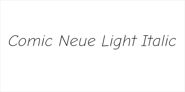 Comic Neue Light Italic Logo