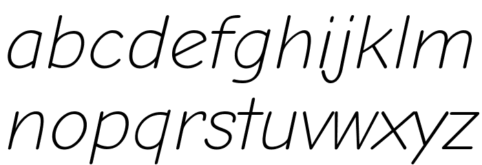 Comic Neue Light Italic फ़ॉन्ट लोअरकेस