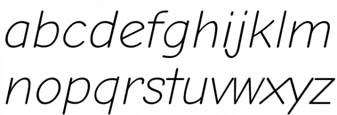 Comic Neue Light Italic फ़ॉन्ट लोअरकेस