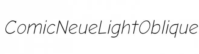 Comic Neue Light Oblique  Fuentes Gratis Descargar
