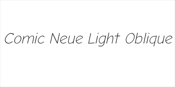 Comic Neue Light Oblique Logo