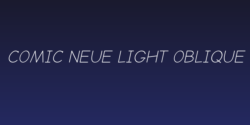 Comic Neue Light Oblique Social Header