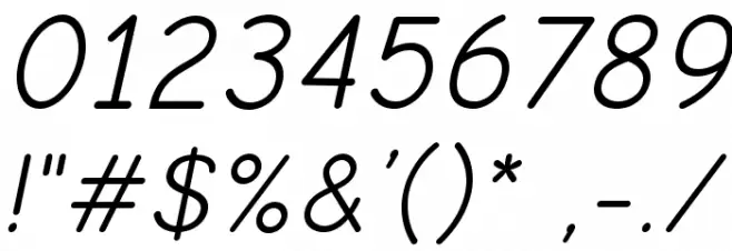 Comic Neue Oblique Font OTHER CHARS