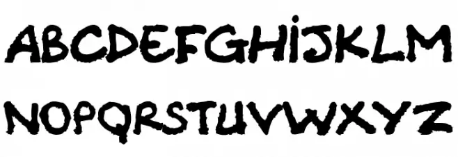 Comic Note Raw Schriftart Kleinbuchstaben