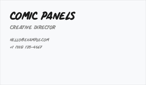 Comic Panels Business Card